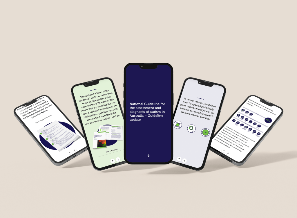 Autism CRC microcredential mobile screens
