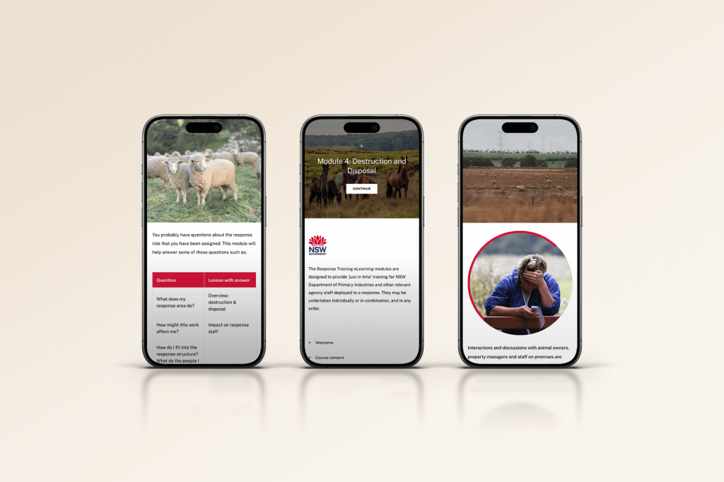 NSW DPI biosecurity module 4 mobile screens